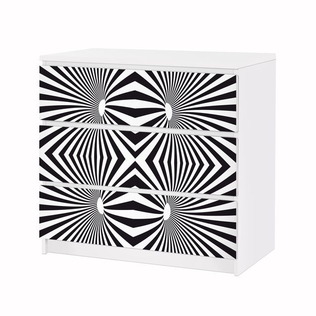 Möbelfolier Psychedelic Black And White pattern