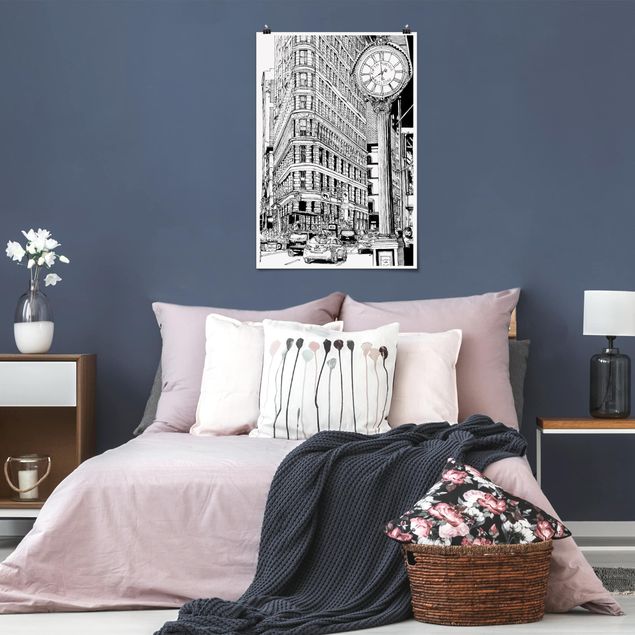 Tavlor arkitektur och skyline City Study - Flatiron Buidling