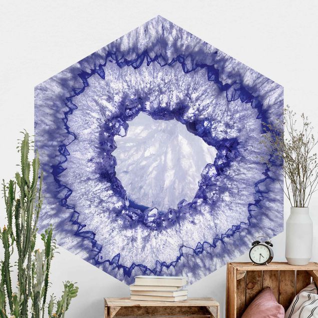 Fototapeter natursten Blue Purple Crystal