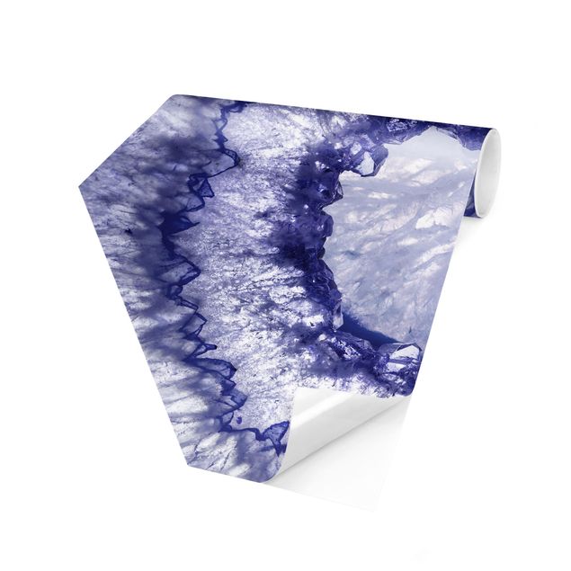 Hexagonala tapeter Blue Purple Crystal