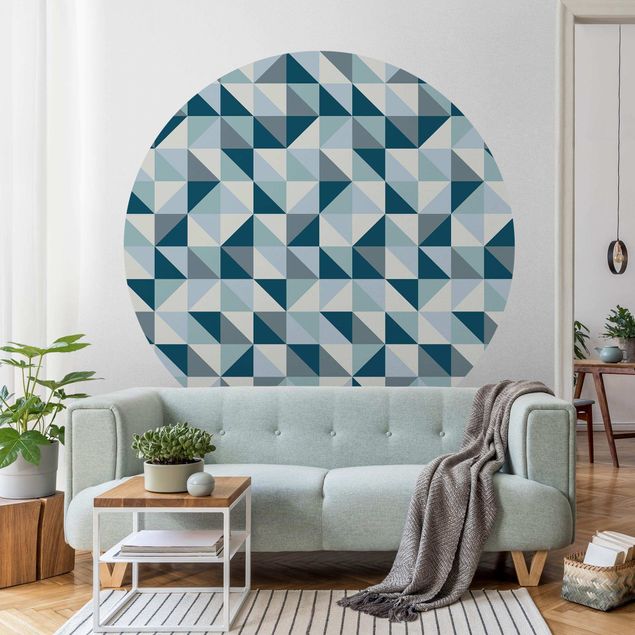 Kök dekoration Blue Triangle Pattern