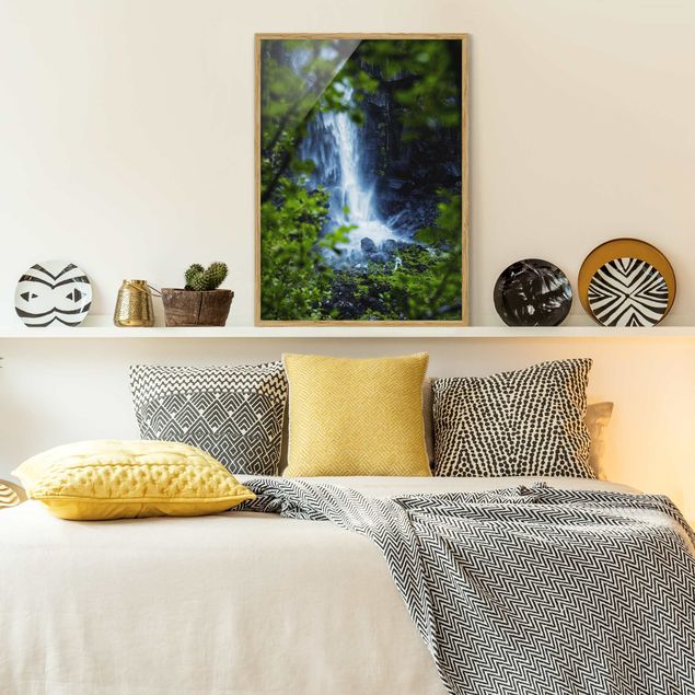 Tavlor med ram landskap View Of Waterfall