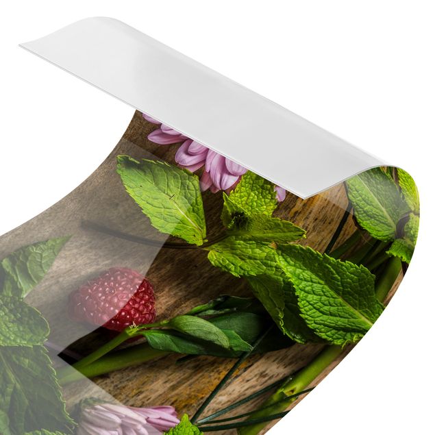Stänkskydd kök  Flowers Raspberries Mint