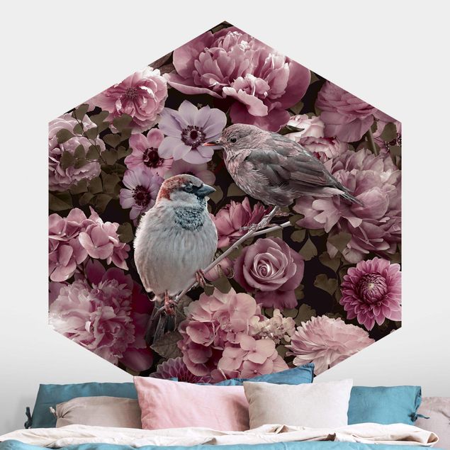 Kök dekoration Floral Paradise Sparrow In Antique Pink