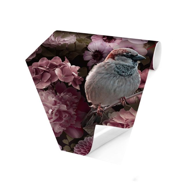 Tapeter modernt Floral Paradise Sparrow In Antique Pink