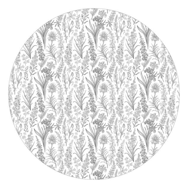 Tapeter lantlig Flower Waves In Grey
