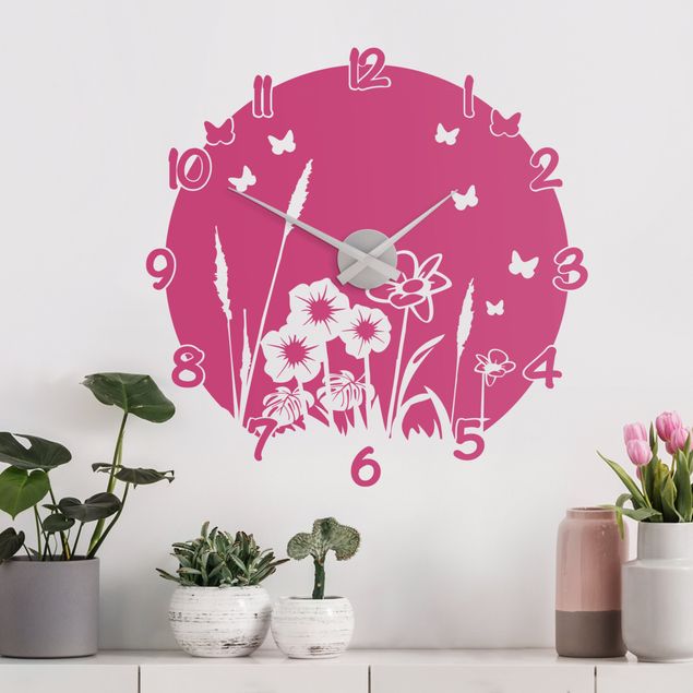 Kök dekoration Flower Meadow Clock
