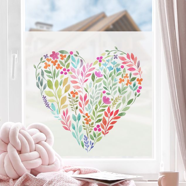 Inredning av barnrum Flowery Watercolour Heart-Shaped