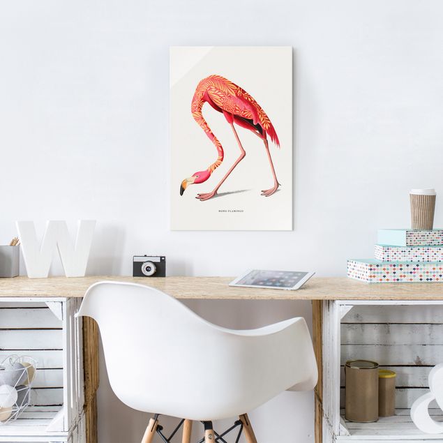 Tavlor retro Boho Birds - Flamingo