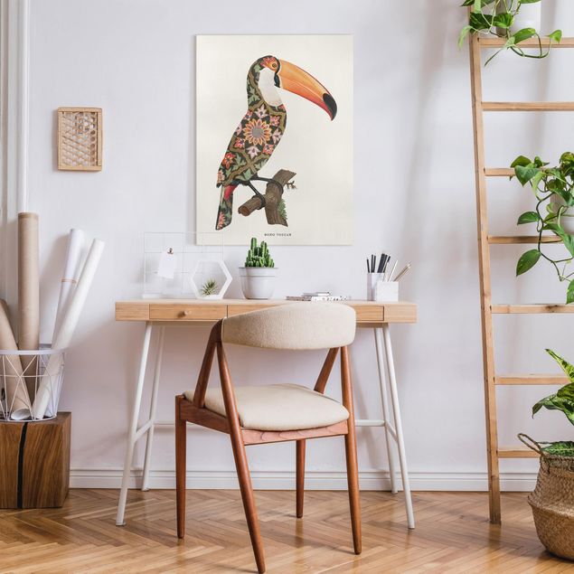 Tavlor konstutskrifter Boho Birds - Toucan