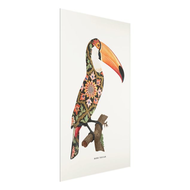Tavlor färgglada Boho Birds - Toucan