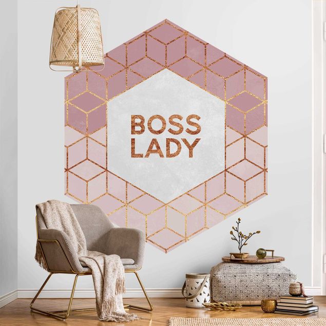 Mönstertapet Boss Lady Hexagons Pink