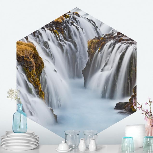 Fototapeter dyner Brúarfoss Waterfall In Iceland