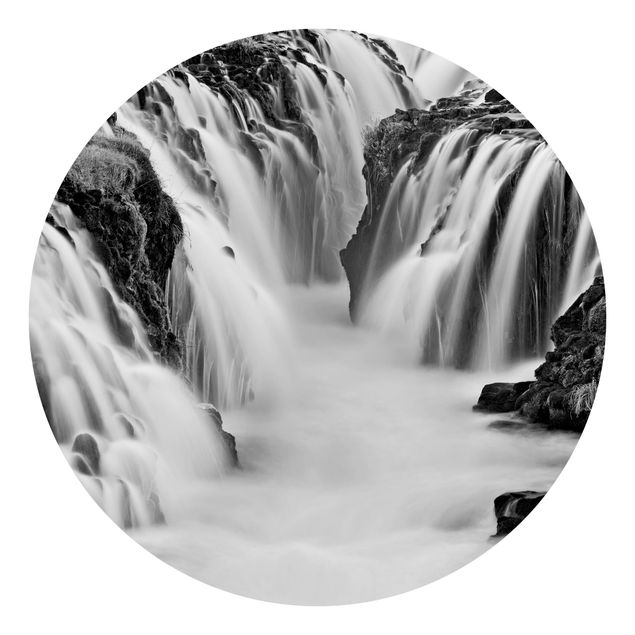 Fototapeter svart och vitt Brúarfoss Waterfall In Iceland Black And White