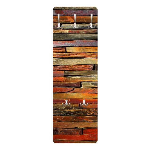 Klädhängare vägg vintage Stack of Planks