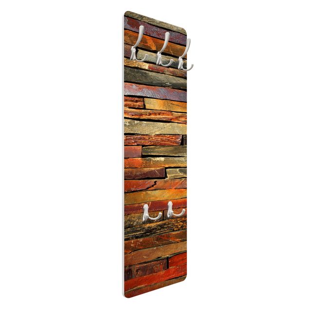Klädhängare vägg brun Stack of Planks