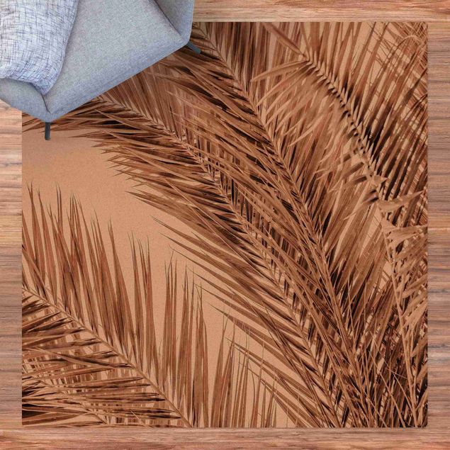 modern matta vardagsrum Bronze Coloured Palm Fronds