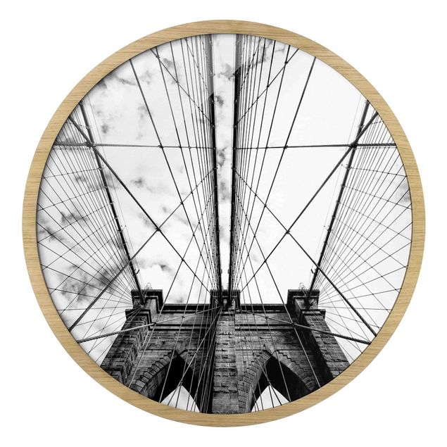 Tavlor svart och vitt Brooklyn Bridge In Perspective