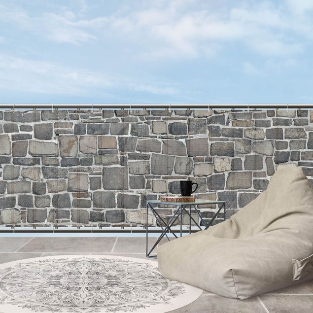 skydd för balkongräcke Quarry Stone Wallpaper Natural Stone Wall