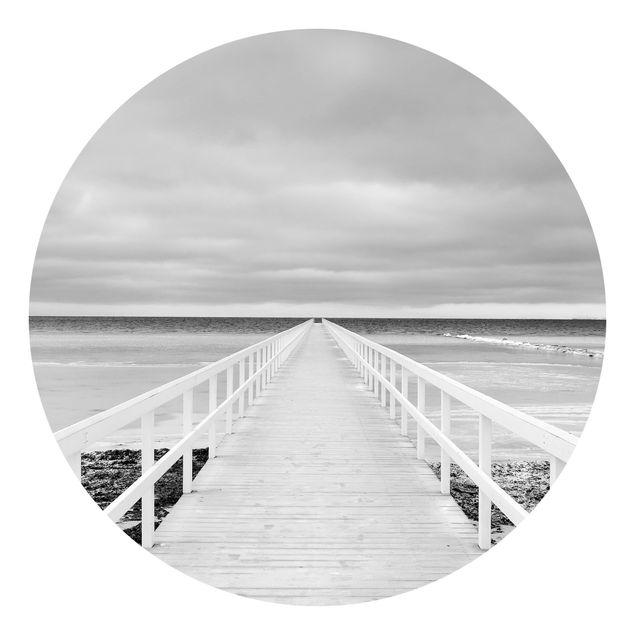 Fototapeter svart och vitt Bridge In Sweden Black And White