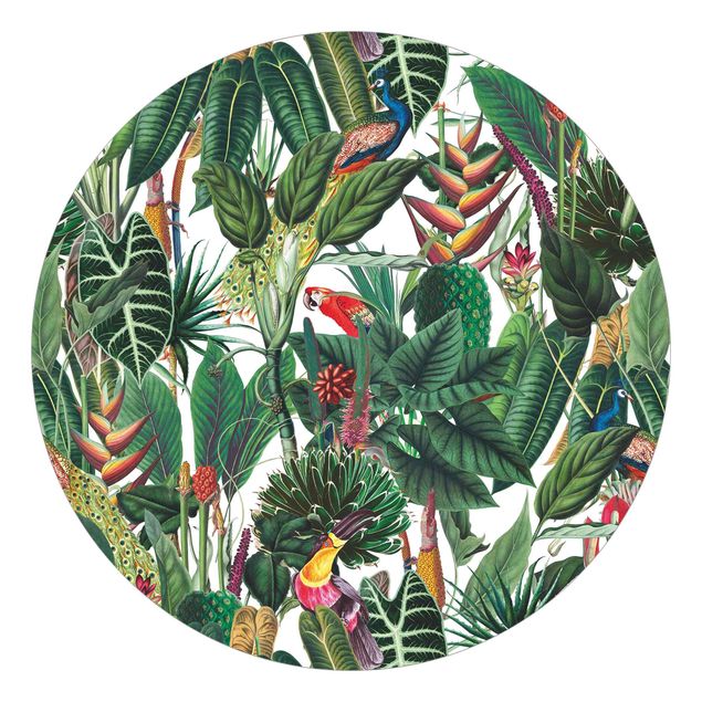 Mönstertapet Colourful Tropical Rainforest Pattern