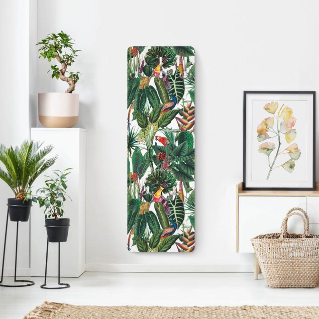 Klädhängare vägg mönster Colourful Tropical Rainforest Pattern