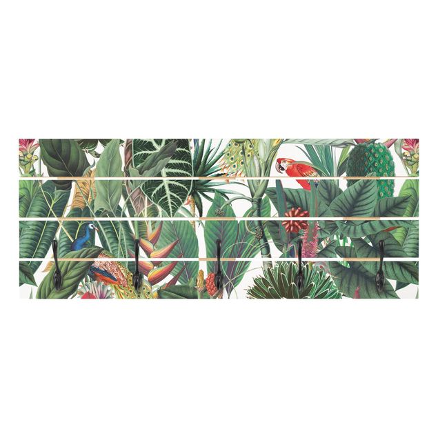 Klädhängare vägg färgglada Colourful Tropical Rainforest Pattern