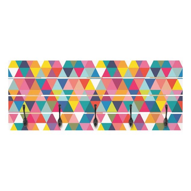 Klädhängare vägg färgglada Colourful Triangle Pattern