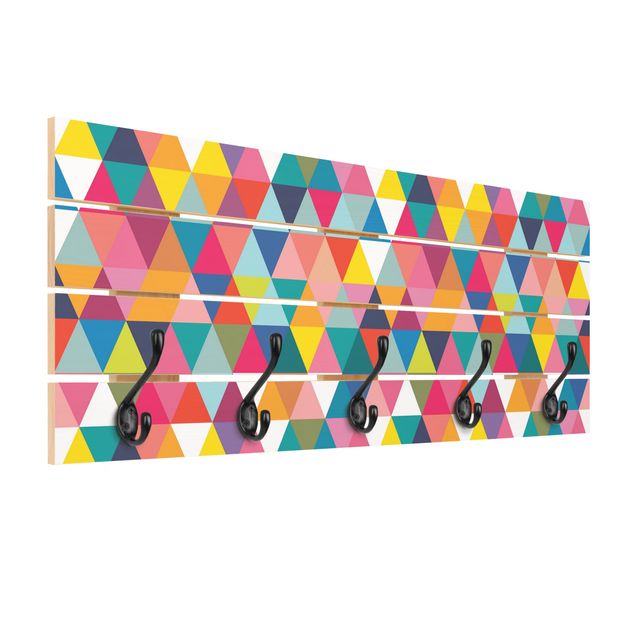 Klädhängare vägg Colourful Triangle Pattern