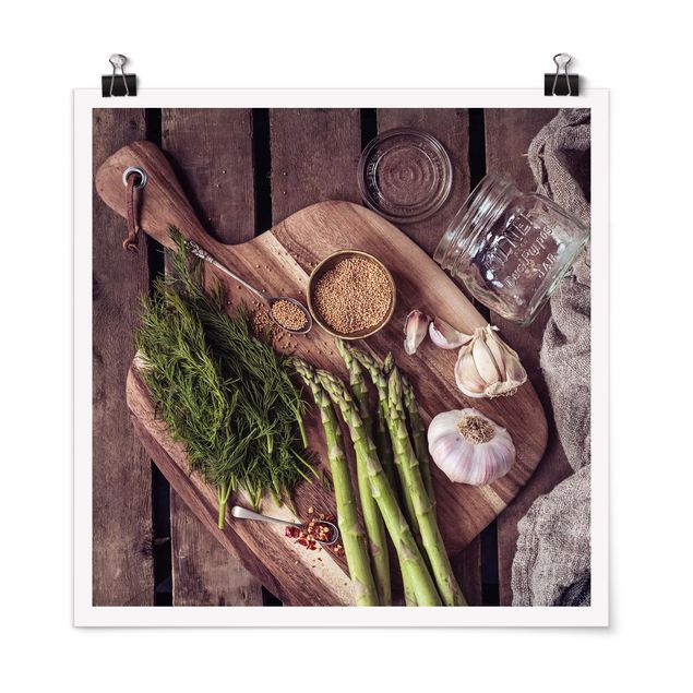 Posters abstrakt Asparagus Rustic