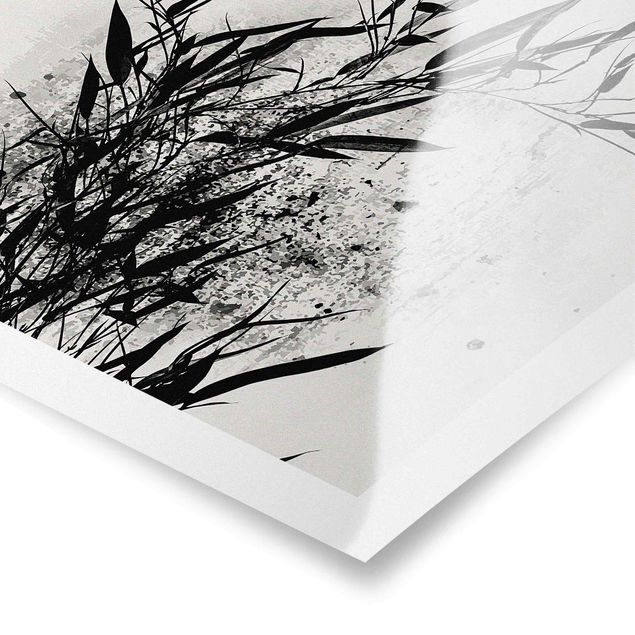 Posters svart och vitt Graphical Plant World - Black Bamboo