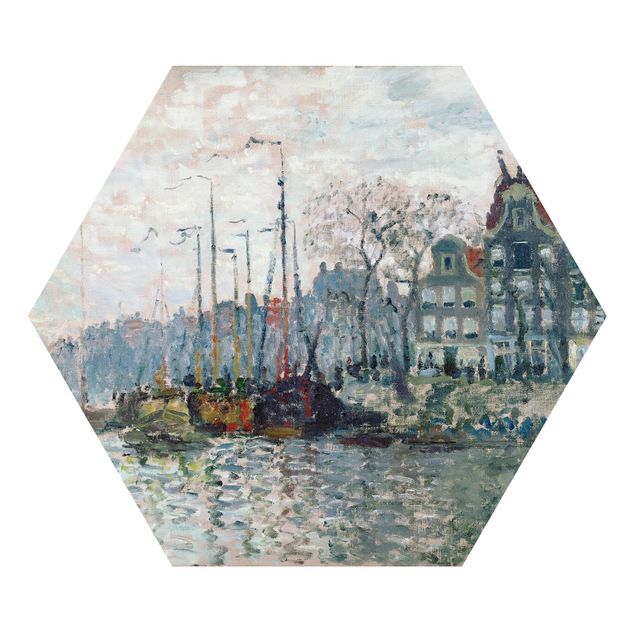 Tavlor arkitektur och skyline Claude Monet - View Of The Prins Hendrikkade And The Kromme Waal In Amsterdam