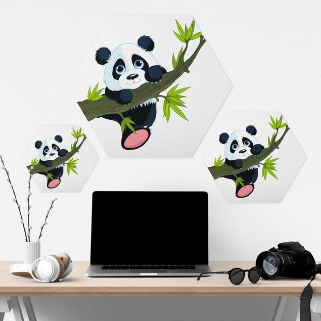 Hexagonala tavlor Climbing Panda