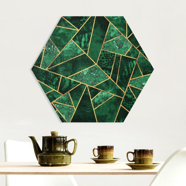 Kök dekoration Dark Emerald With Gold