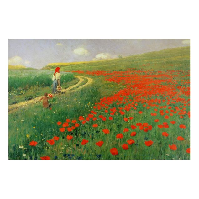 Tavlor vallmor Pál Szinyei-Merse - Summer Landscape With A Blossoming Poppy