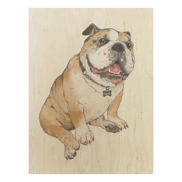 Tavlor Illustration Dog Bulldog Painting