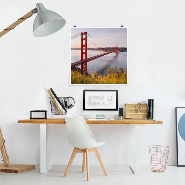 Posters arkitektur och skyline Golden Gate Bridge In San Francisco