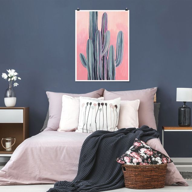 Posters blommor  Cactus In Licht Pink II