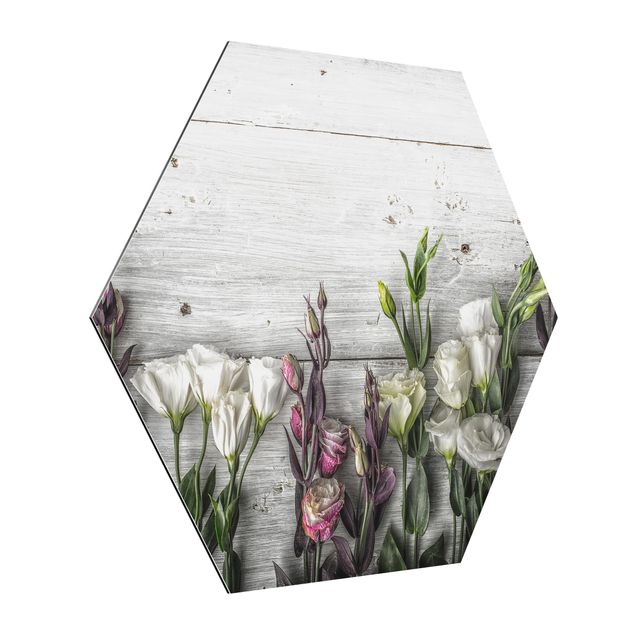 Tavlor modernt Tulip Rose Shabby Wood Look
