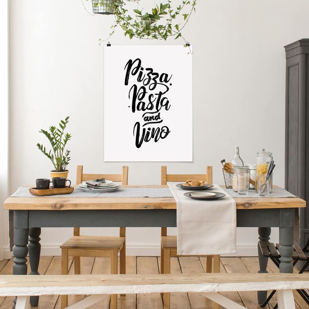 Posters ordspråk Pizza Pasta And Vino