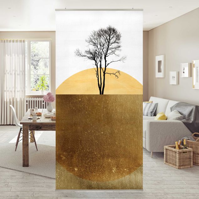 Tavlor Kubistika Golden Sun With Tree