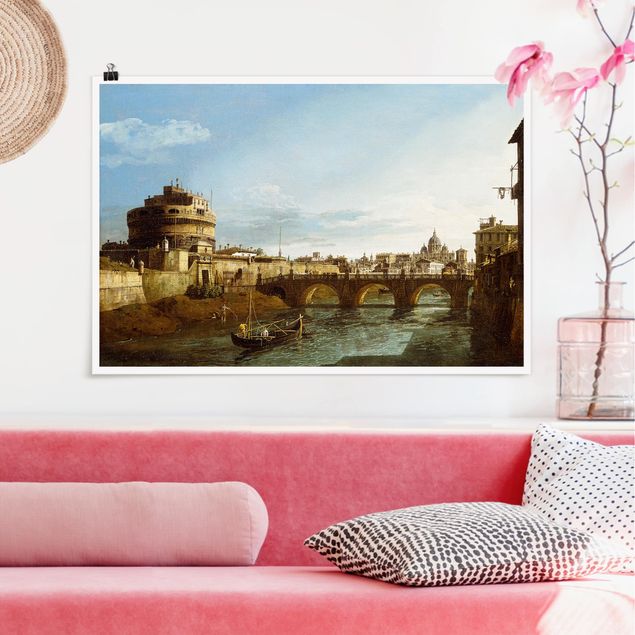 Konststilar Barock Bernardo Bellotto - View of Rome looking West
