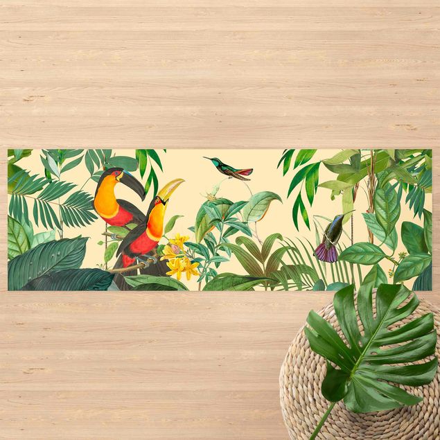 altanmattor Vintage Collage - Birds in the Jungle