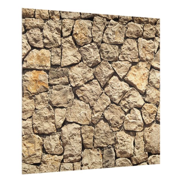 Stänkskydd kök glas sten utseende Old Wall Of Paving Stone