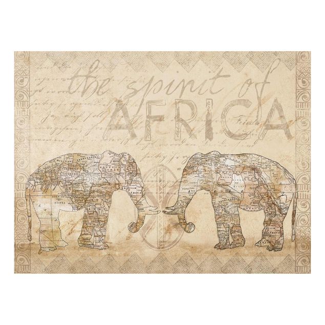 Tavlor elefanter Vintage Collage - Spirit Of Africa