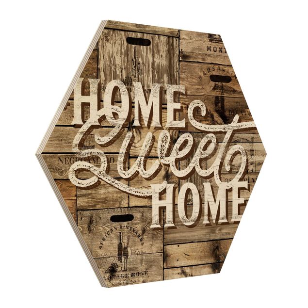 Hexagonala tavlor Home sweet Home Wooden Panel