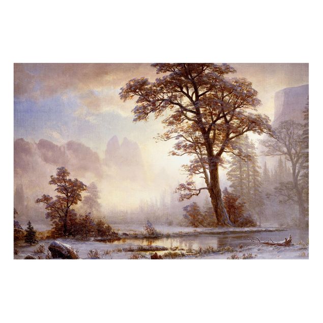 Kök dekoration Albert Bierstadt - Valley of the Yosemite, Snow Fall