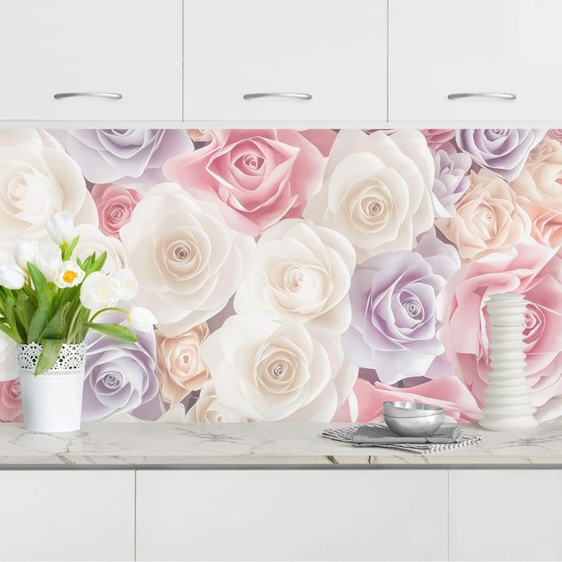 Kök dekoration Pastel Paper Art Roses