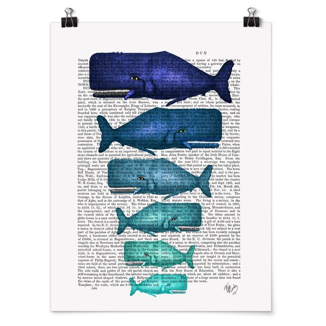 Posters djur Animal Reading - Whale Family