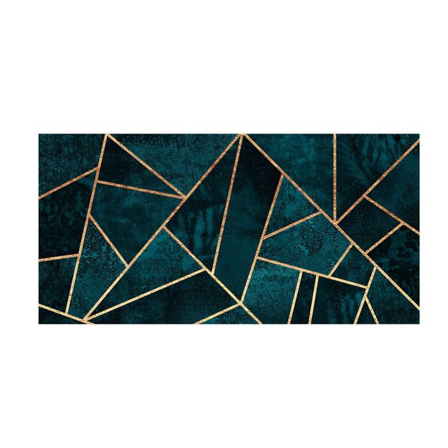 abstrakta mattor Dark Turquoise With Gold